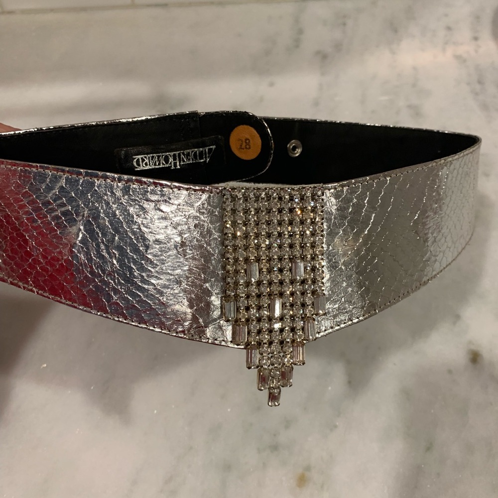Alden Howard silver color leather belt.